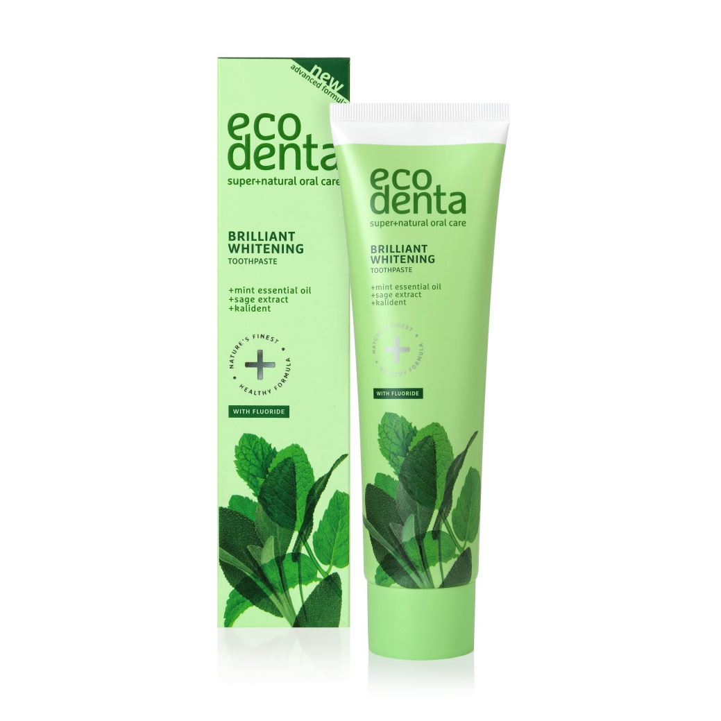 Відбілювальна зубна паста Ecodenta Brilliant Whitening Toothpaste з м'ятою, 100 мл